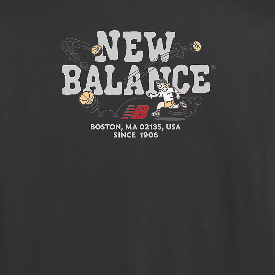 【官網限定】New Balance "NB Boy" Basketball Boy 籃球人 短T 黑 白 MT61W6X5 IV