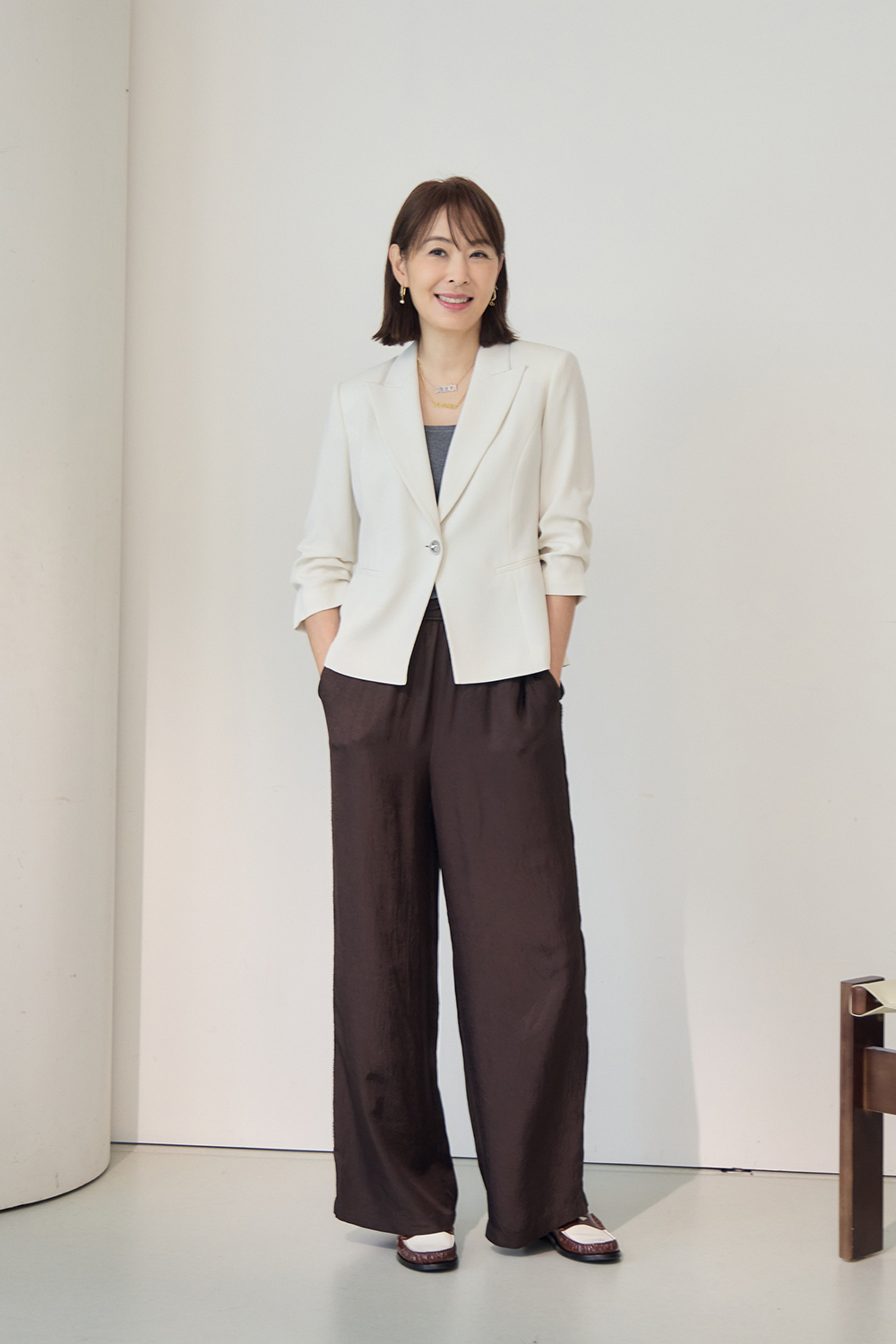 CH聯名系列-職場女神日本三醋酸收腰西裝外套-3色