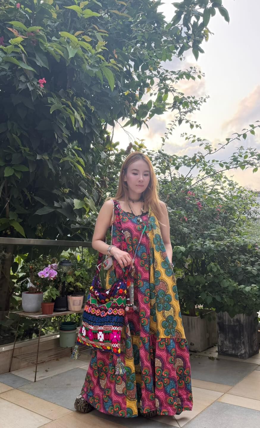 Amina 非洲風拼接吊帶One Piece - IAC-6141 (0422)