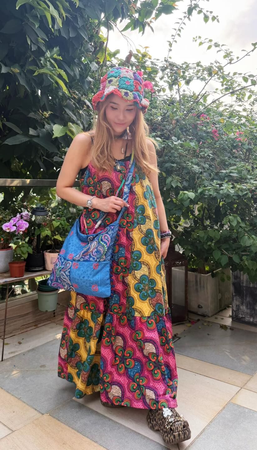 Amina 非洲風拼接吊帶One Piece - IAC-6141 (0422)