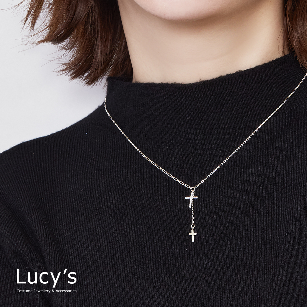 925純銀 十字光影 項鍊 (120095)