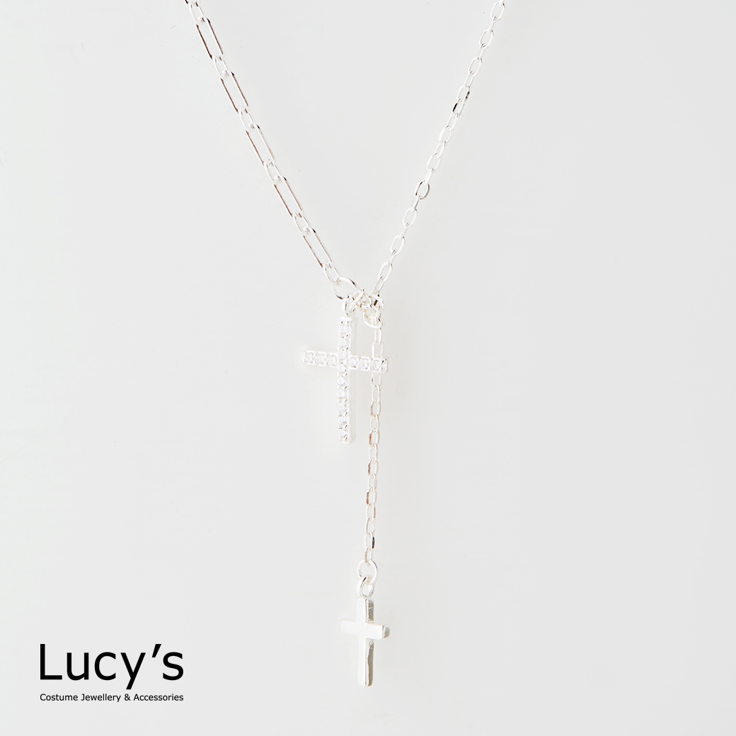 925純銀 十字光影 項鍊 (120095)