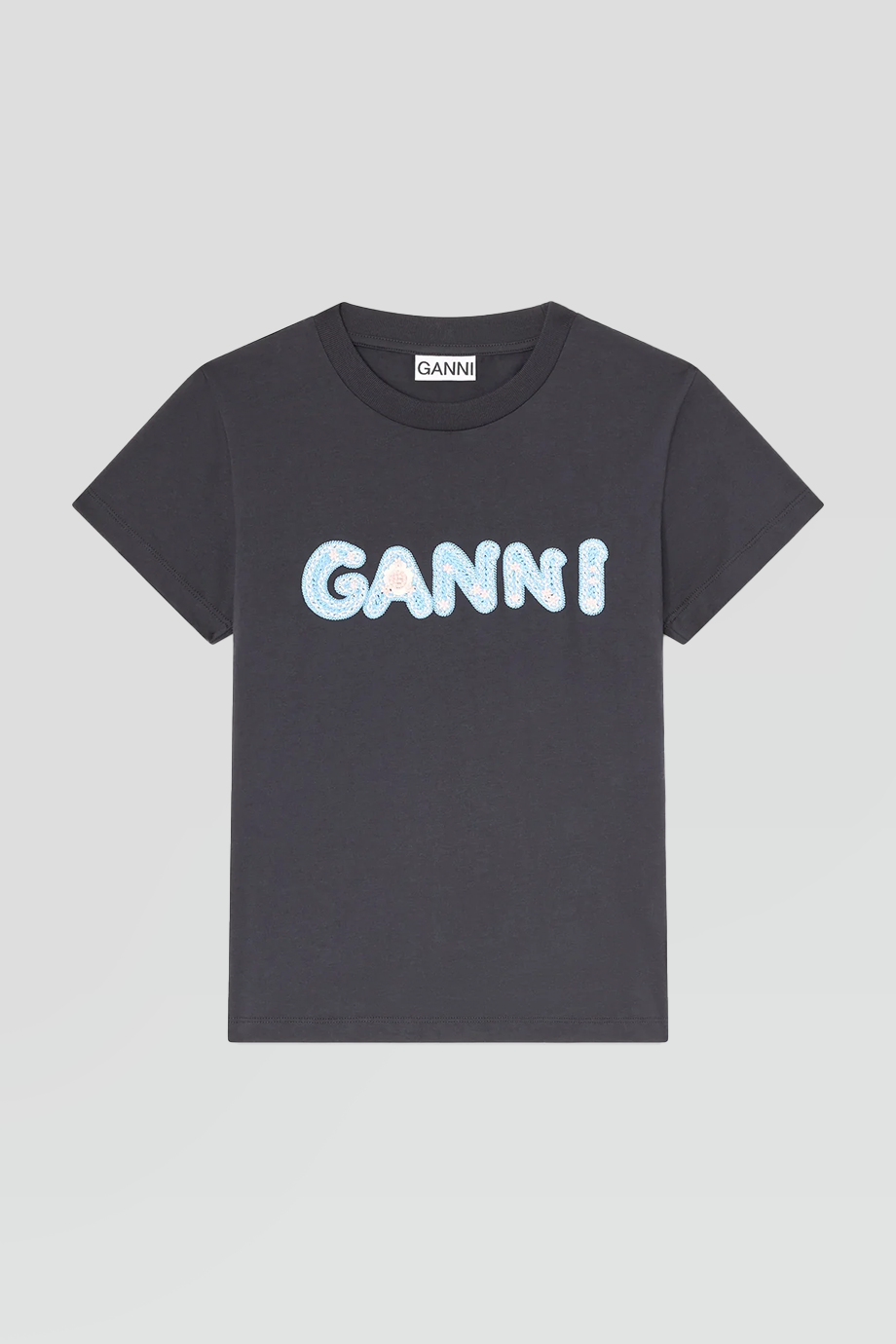 GANNI｜BASIC 品牌字樣修身棉質 T 恤