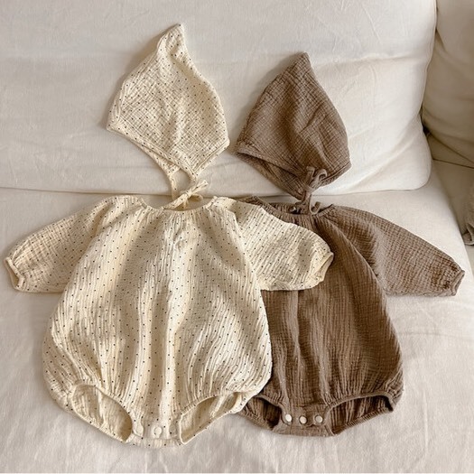 JUUNEEDU baby 純棉 寶寶包屁衣&帽子套裝