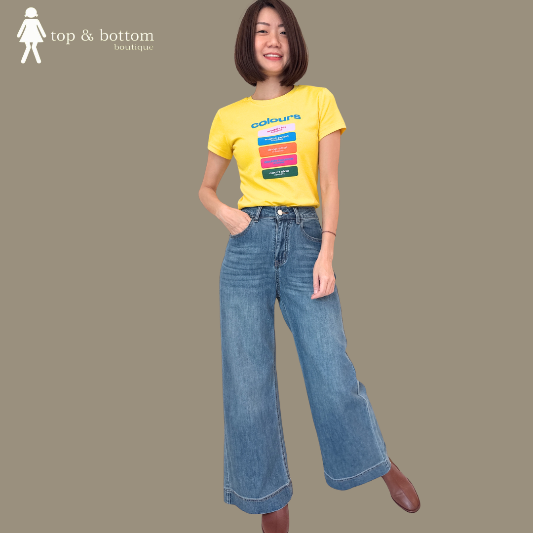 HIGH WAISTED DENIM WIDE LEG JEANS