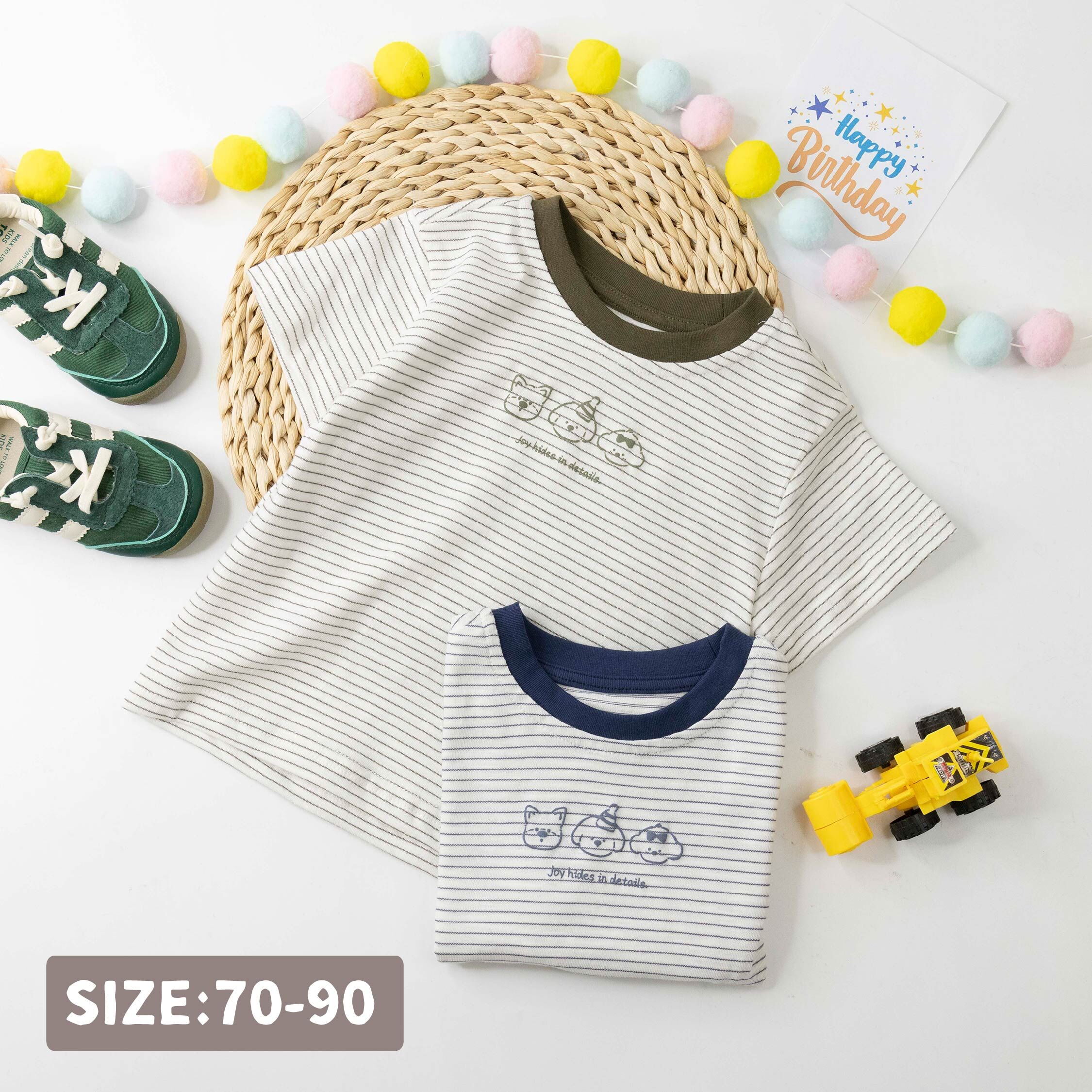 經典條紋動物好朋友上衣＊二色 (H60034)