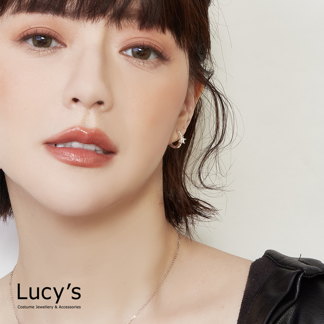 925純銀 閃耀星光 易扣耳環 (127144)