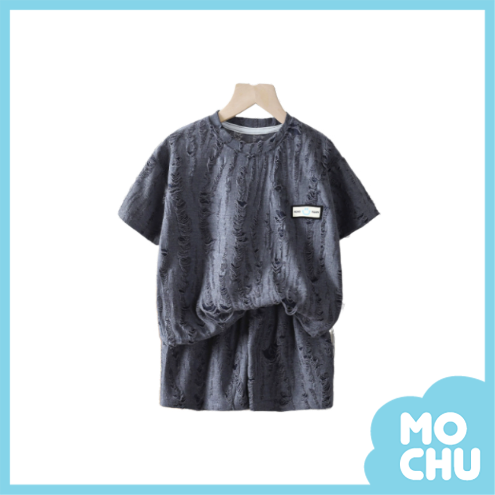 刷破隨性短袖套裝(四色)