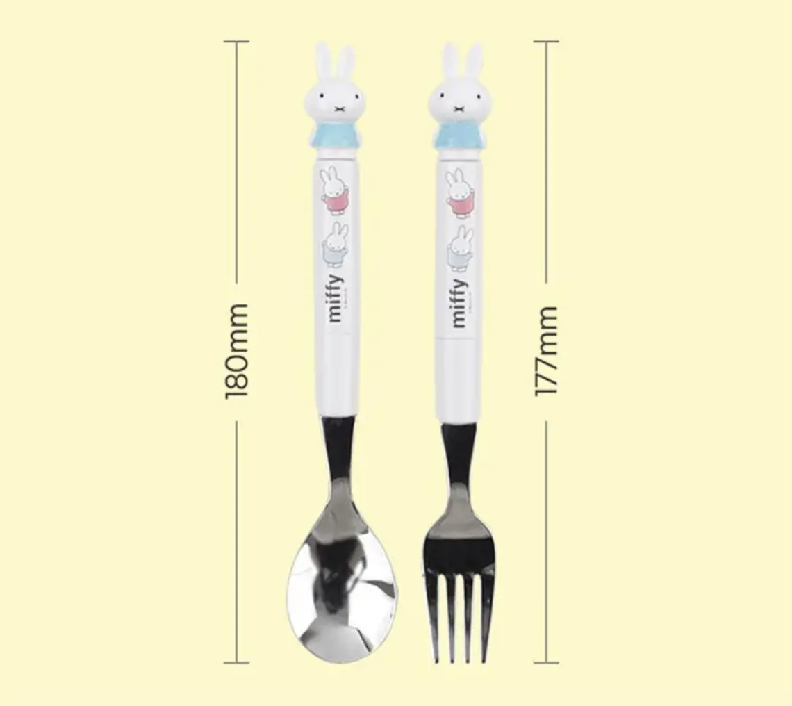 韓國製 Miffy 頭兒童餐具 不銹鋼匙羹+叉