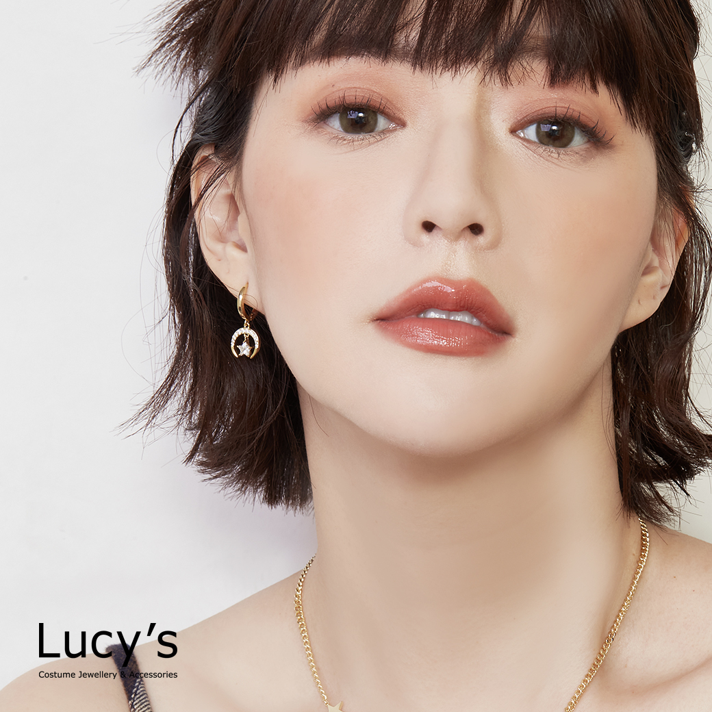 星月流蘇 易扣耳環 (二色) (121461/121462)