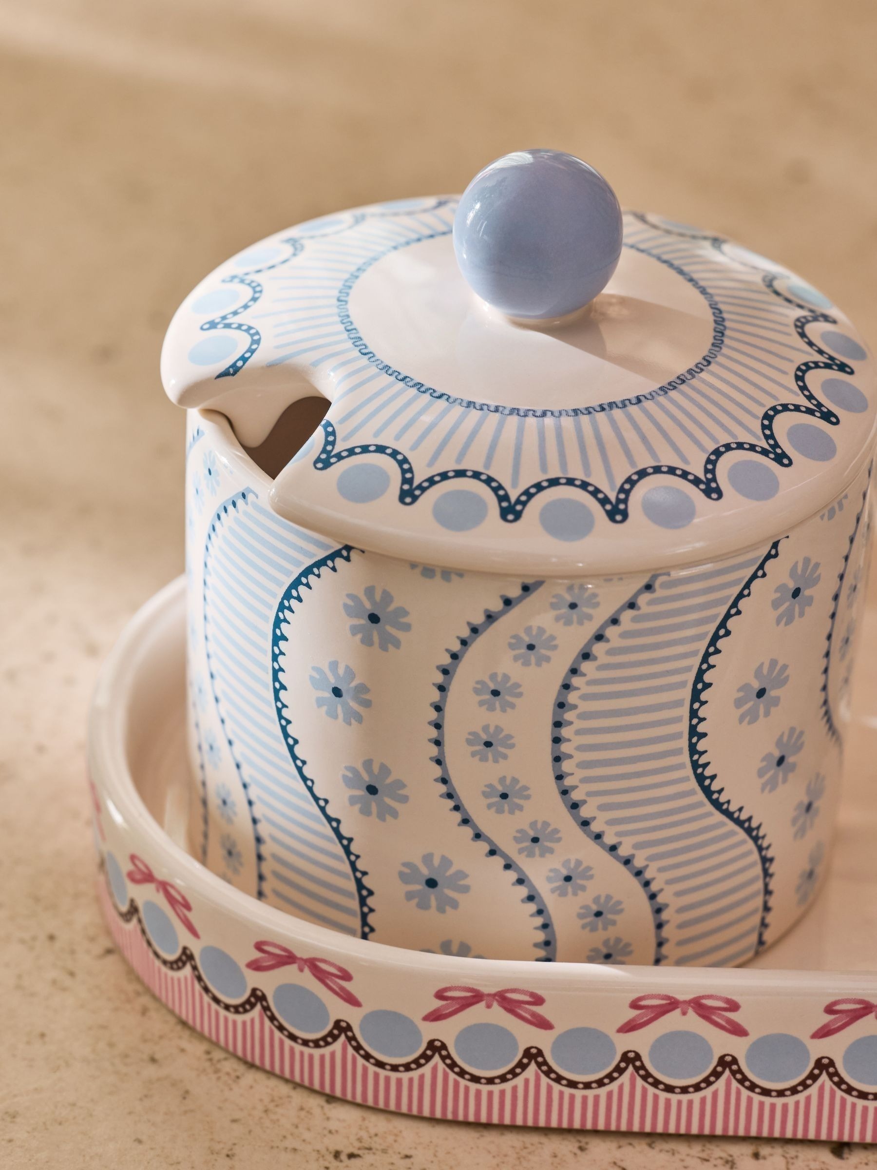 Spitalfields Silk 陶瓷奶盅及砂糖罐組