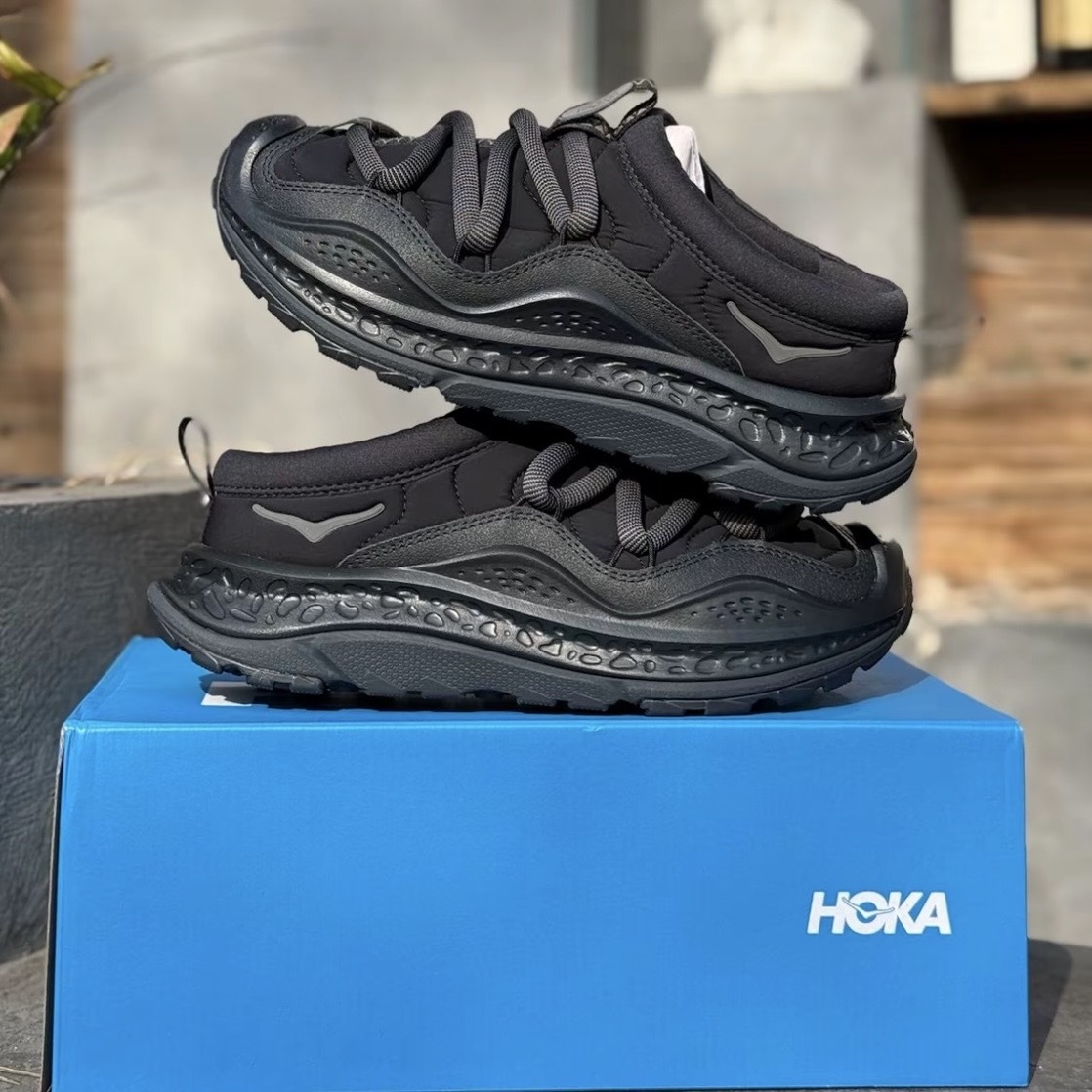 HOKA ONE ONE ORA PRIMO 全黑 復古 懶人鞋 拖鞋 舒適 烏龍麵 毛毛蟲鞋 1141570-BBLC