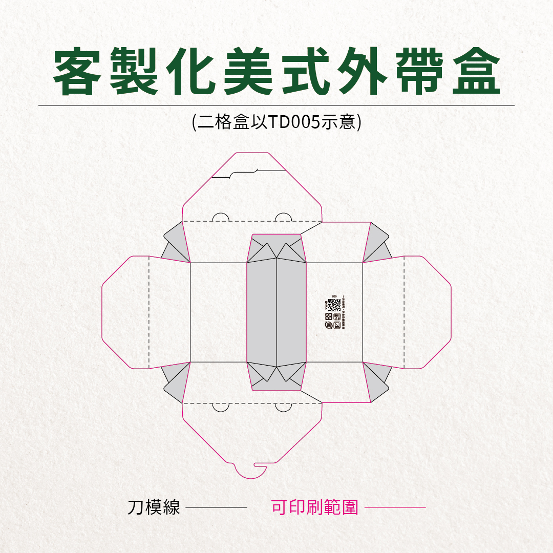 客製化美式外帶盒二格