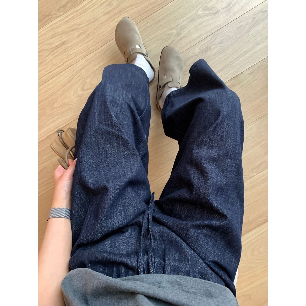 No.2373 抽繩亞麻薄款牛仔褲