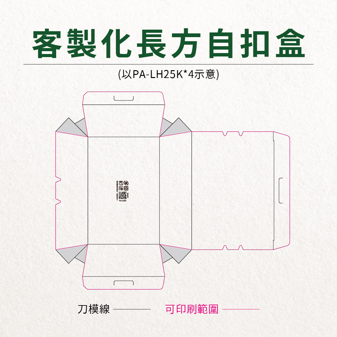 客製化長方自扣盒可印刷範圍
