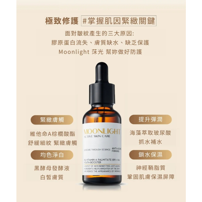 【樂森藥局】Moonlight 緊緻抗老 第二代 2% 維生素A抗老緊緻精華 30ml