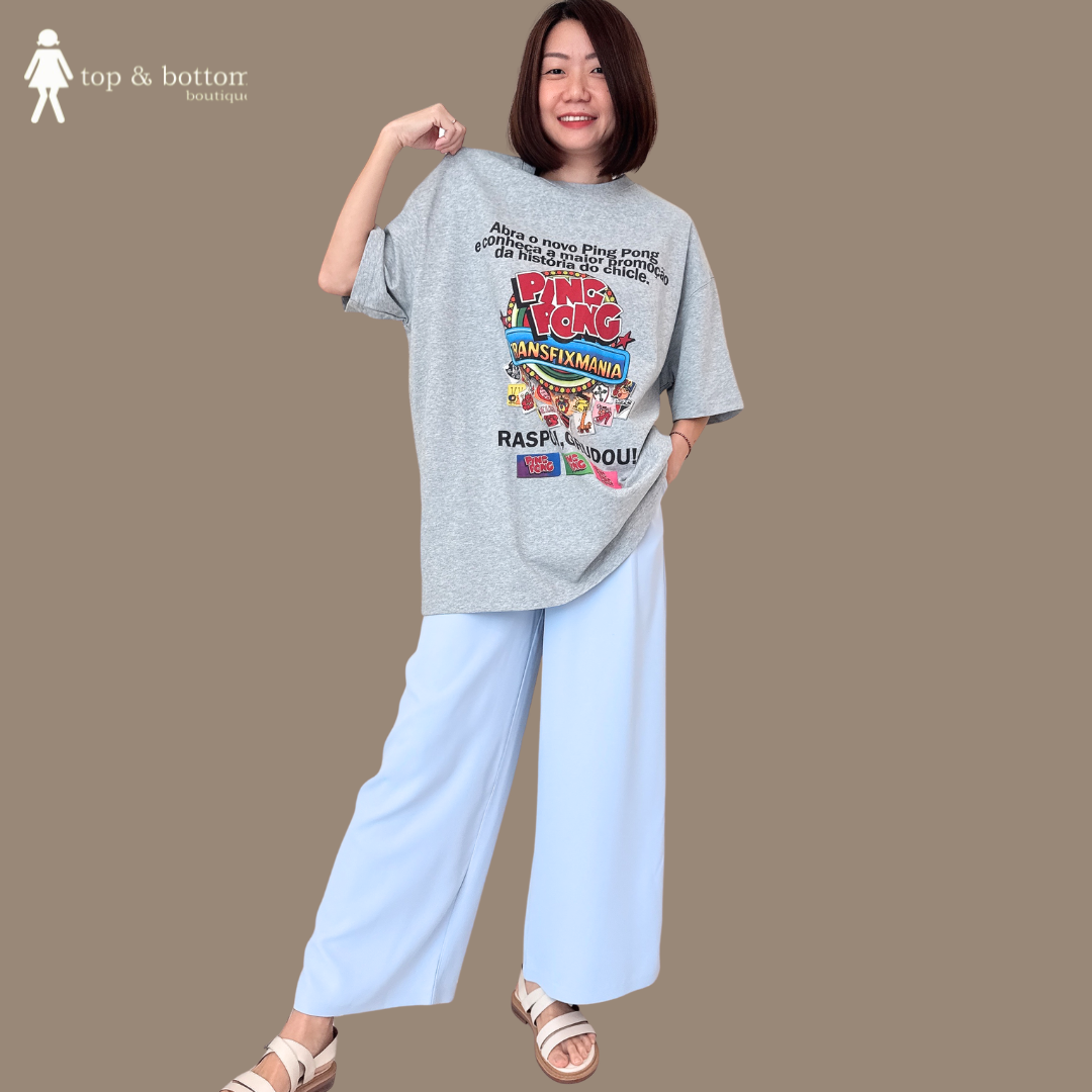 SHORT SLEEVE "PING PONG" PRINT OVERSIZE TEE