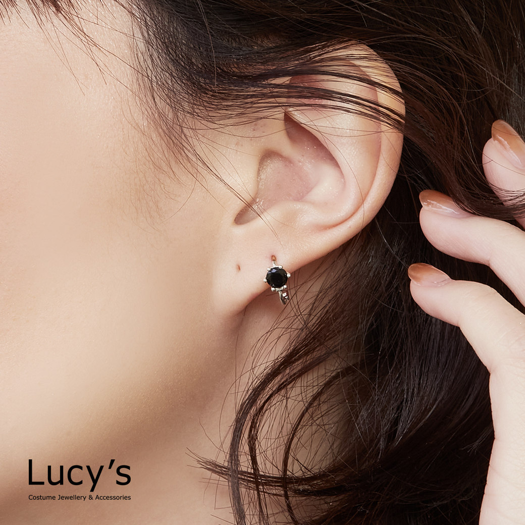 925純銀 極淬單鑽 易扣耳環 (二色) (106397/127903)