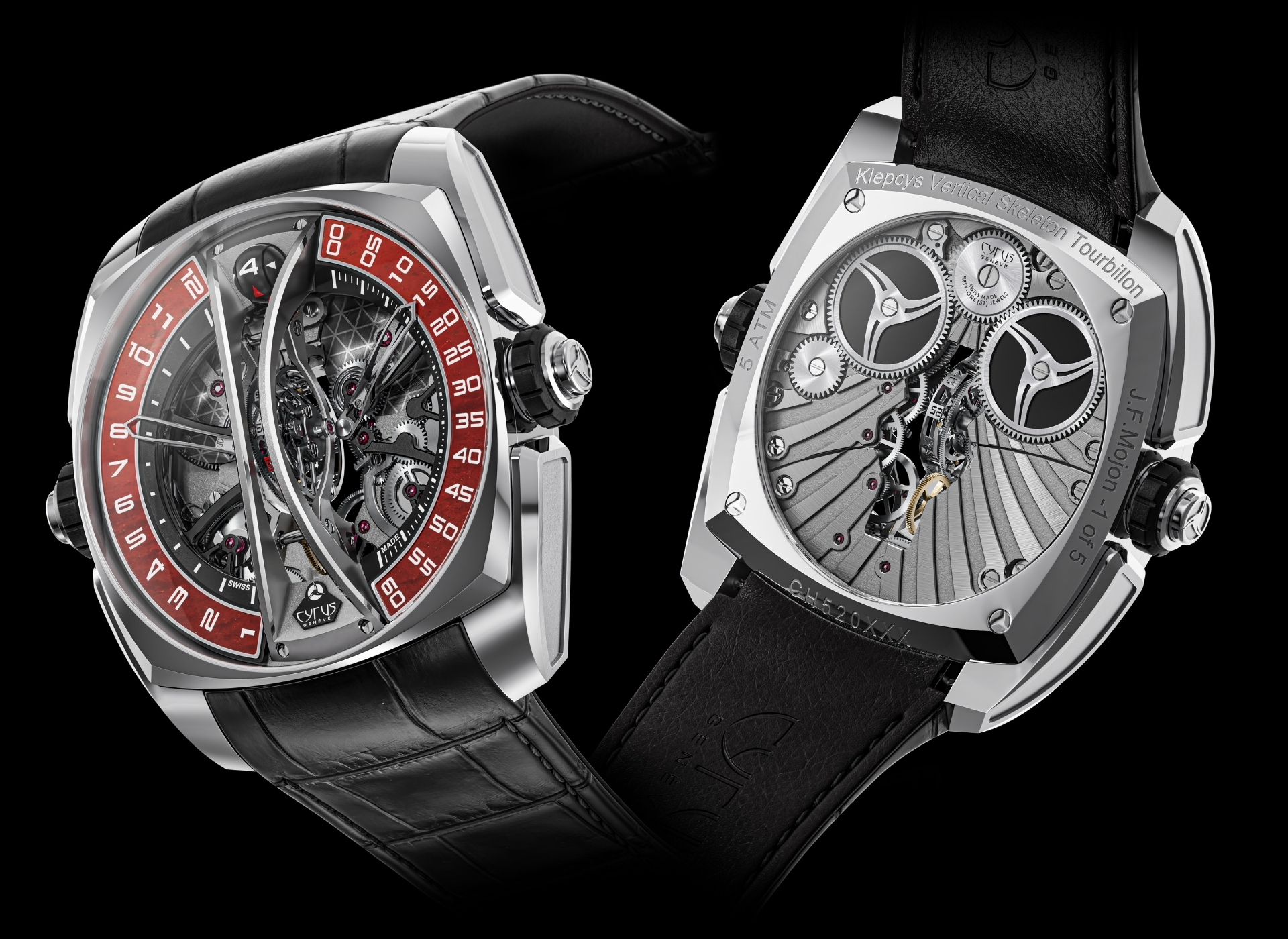 KLEPCYS VERTICAL TOURBILLON JASPER, WWG2026,Cyrus,Cyrus Genève,JASPER,Jean-François Mojon,獨立製錶,賽瑞錶,中置垂直鏤空陀飛輪,539.506.TT.SP.A,紅碧玉,陀飛輪