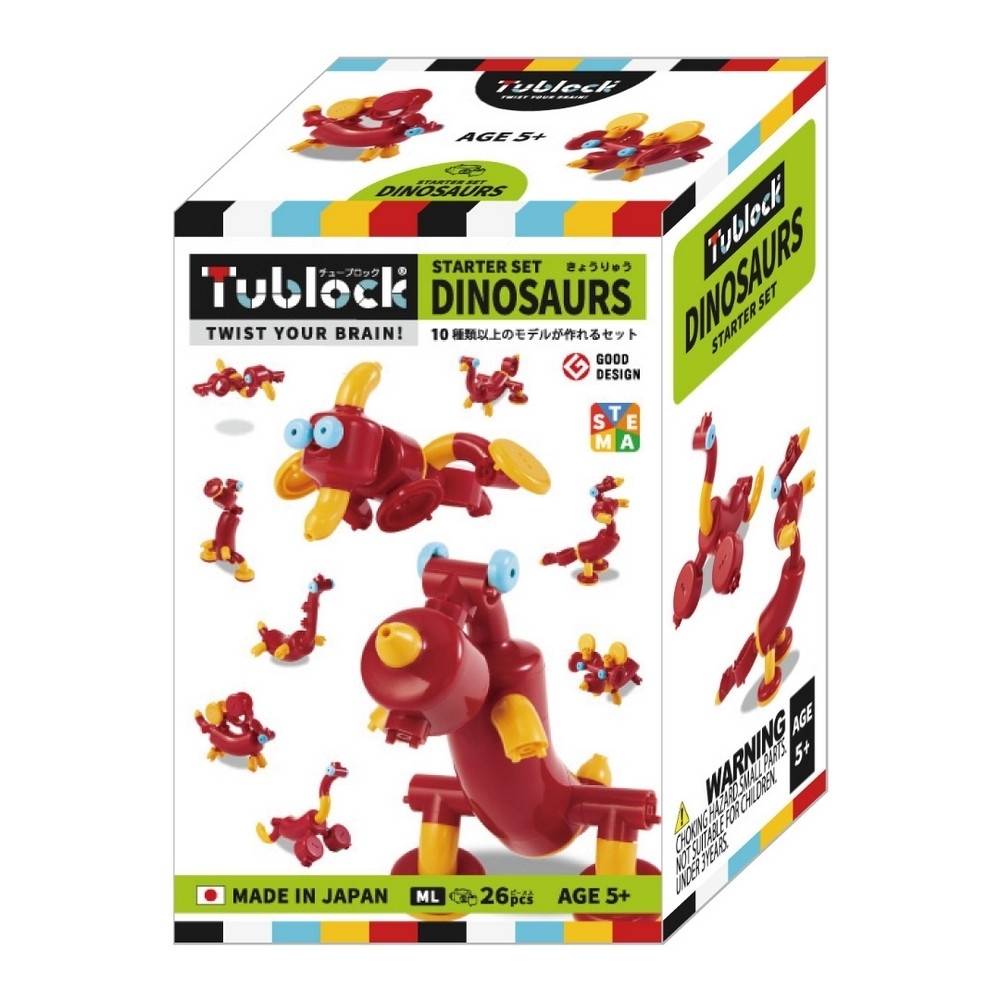 日本 【Tublock】益智水管積木 開創者系列-恐龍組