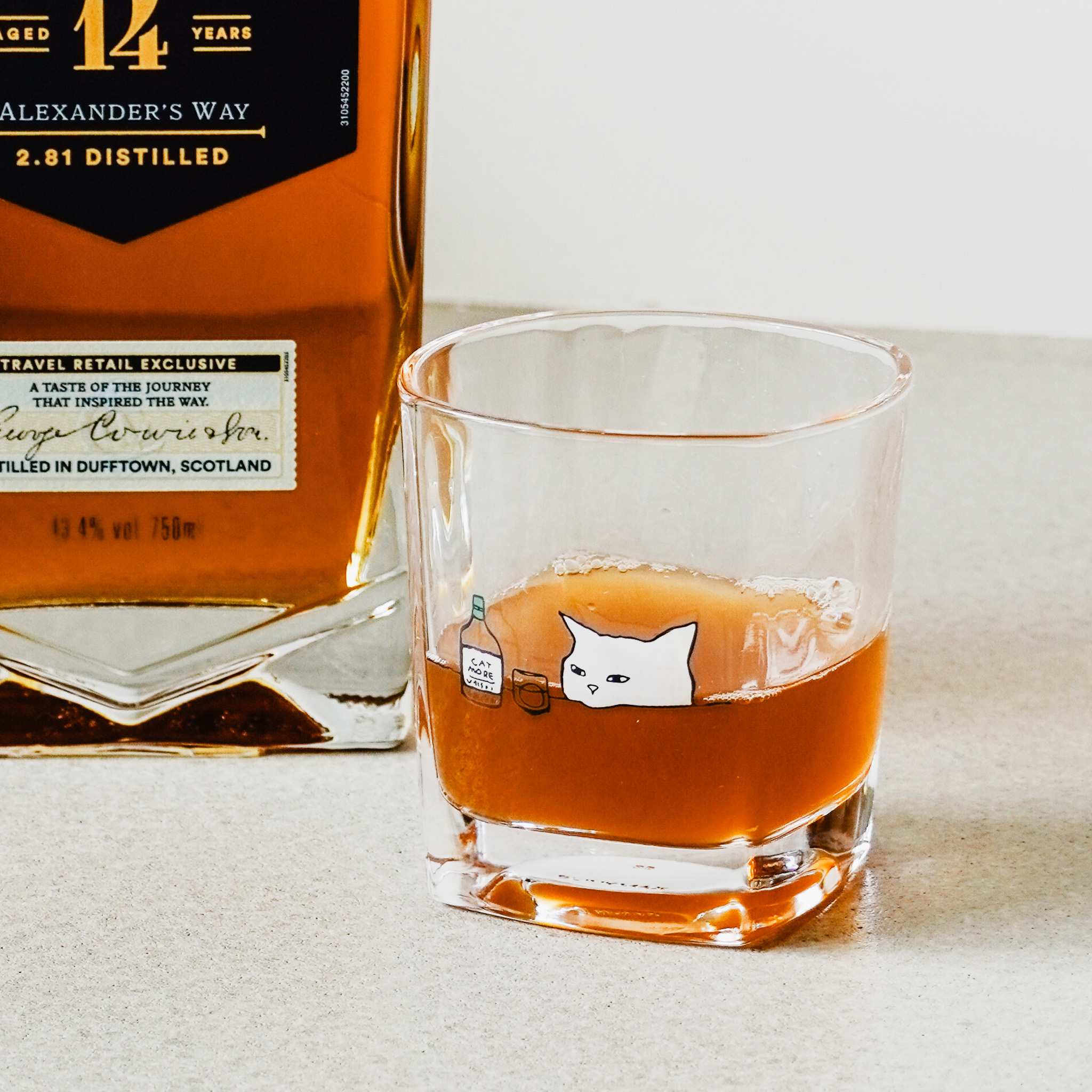 不想上班動物玻璃方形酒杯 共三款