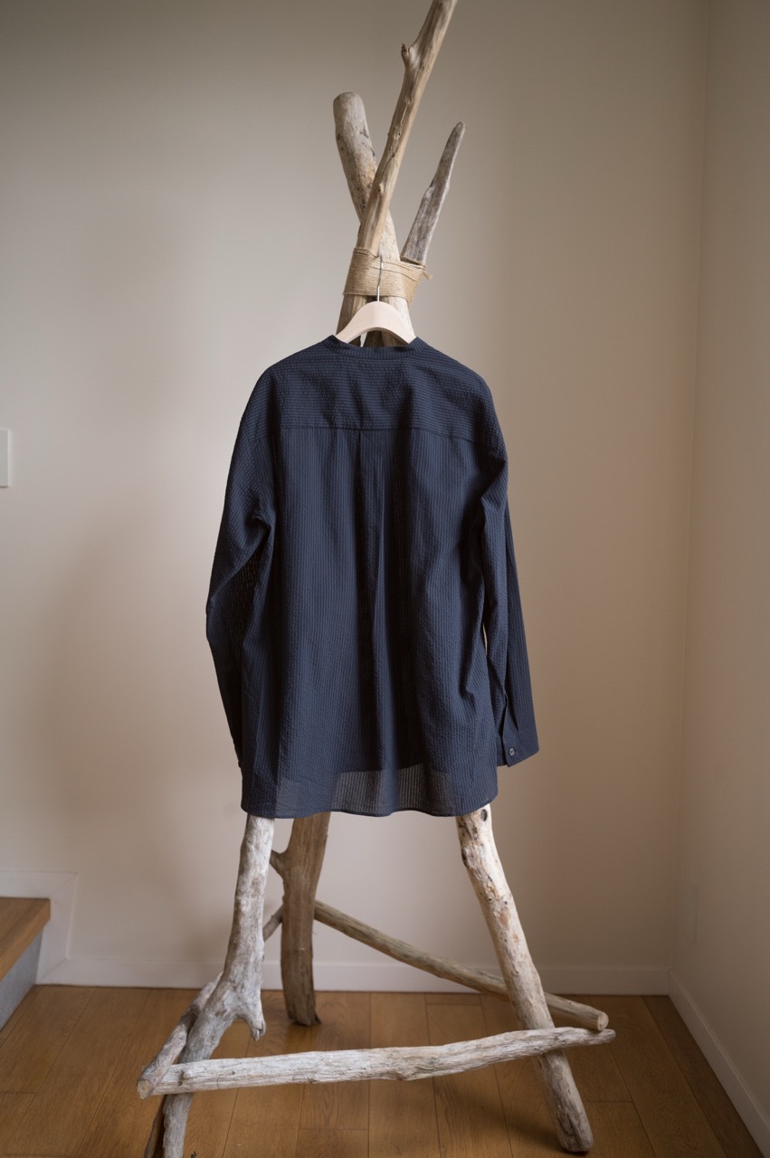 seya. RIVERMAN OVERSHIRT/SILK SEER SUCKER