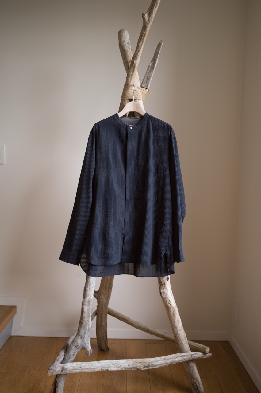 seya. RIVERMAN OVERSHIRT/SILK SEER SUCKER