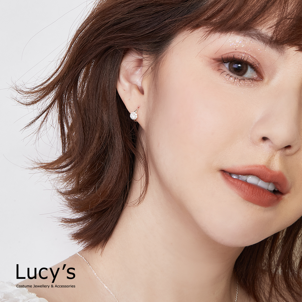 925純銀 閃亮焦點 易扣耳環 (123445)