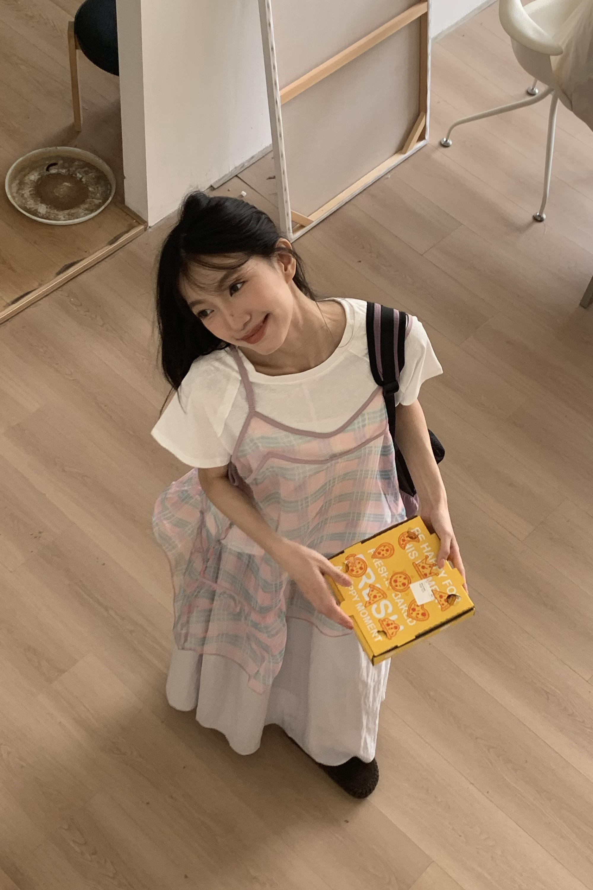 Vibrant｜粉色透感細肩疊搭背心