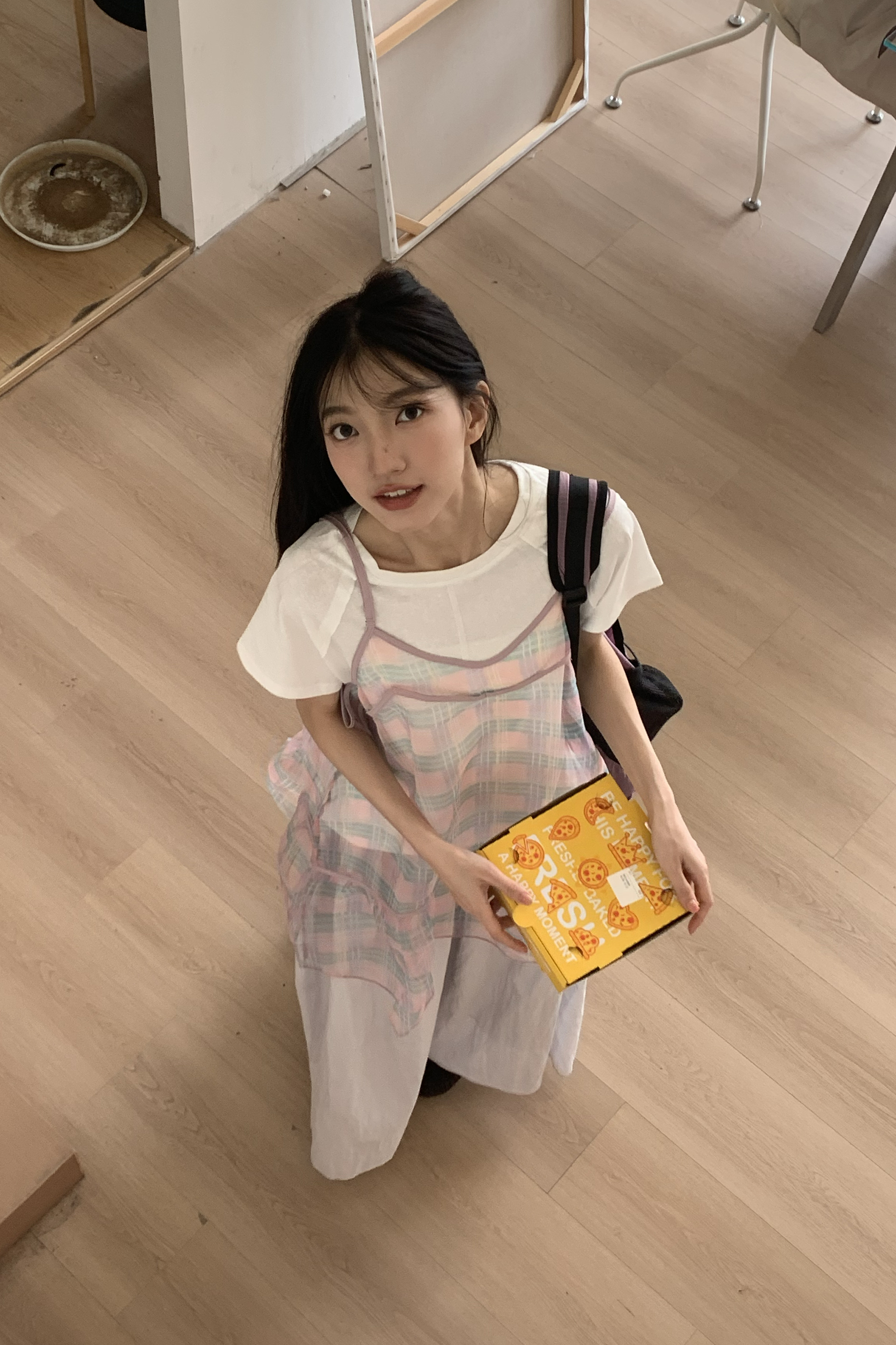 Vibrant｜粉色透感細肩疊搭背心