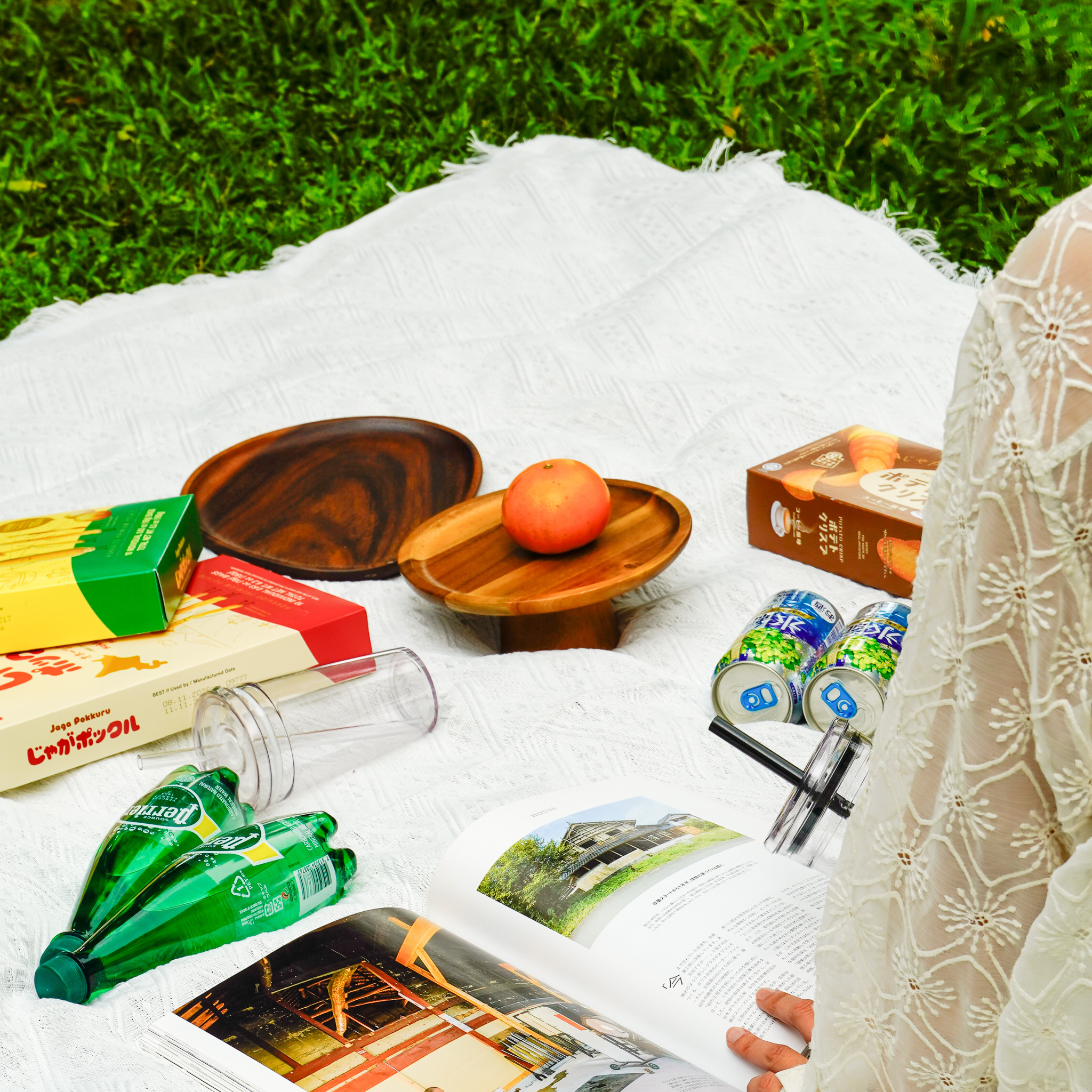 流蘇緹花編織野餐布