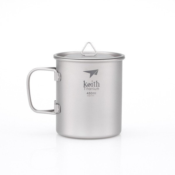 鎧斯 Keith｜Ti3204 450ml 純鈦 輕量環保折疊水杯附杯蓋