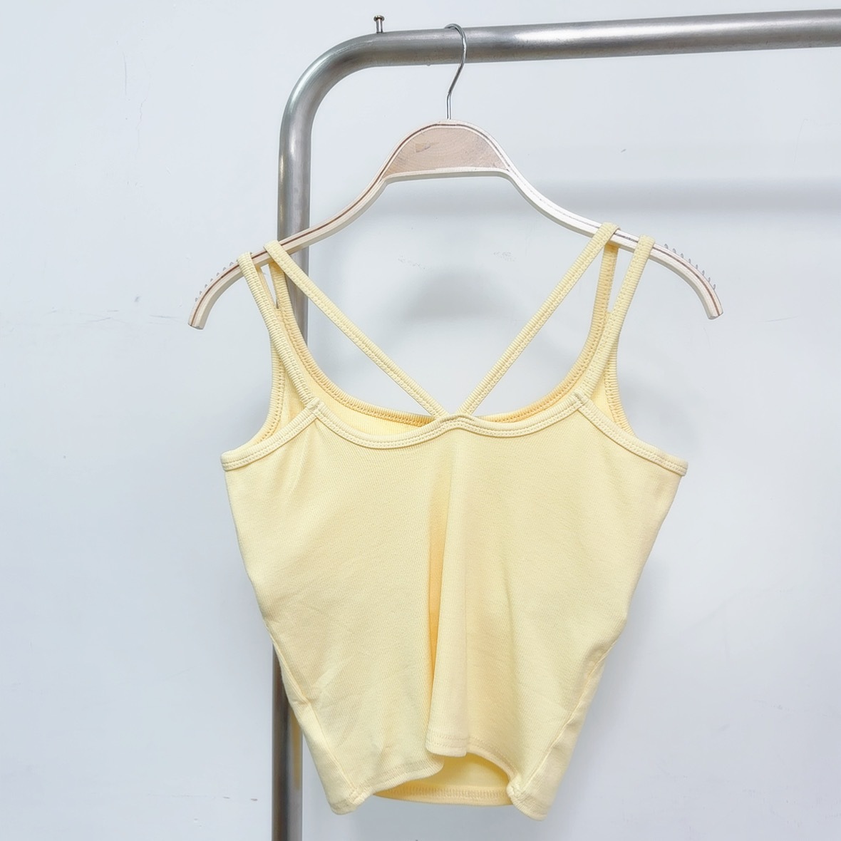 ⭐️⭐️【預訂】大版-後V雙帶固定杯羅紋彈性吊帶打底 (C55-C66)