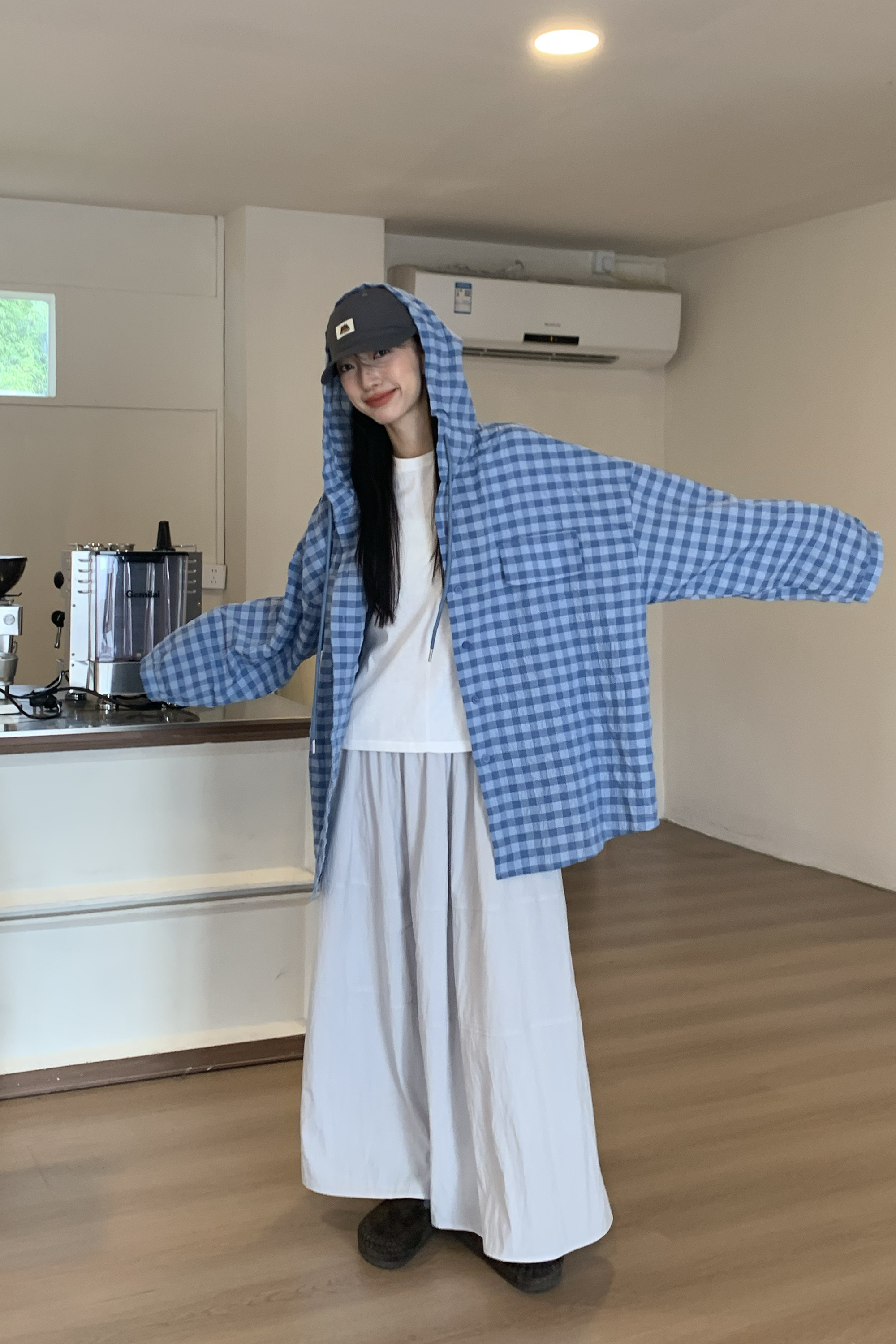 Vibrant｜swim藍連帽長襯 2色