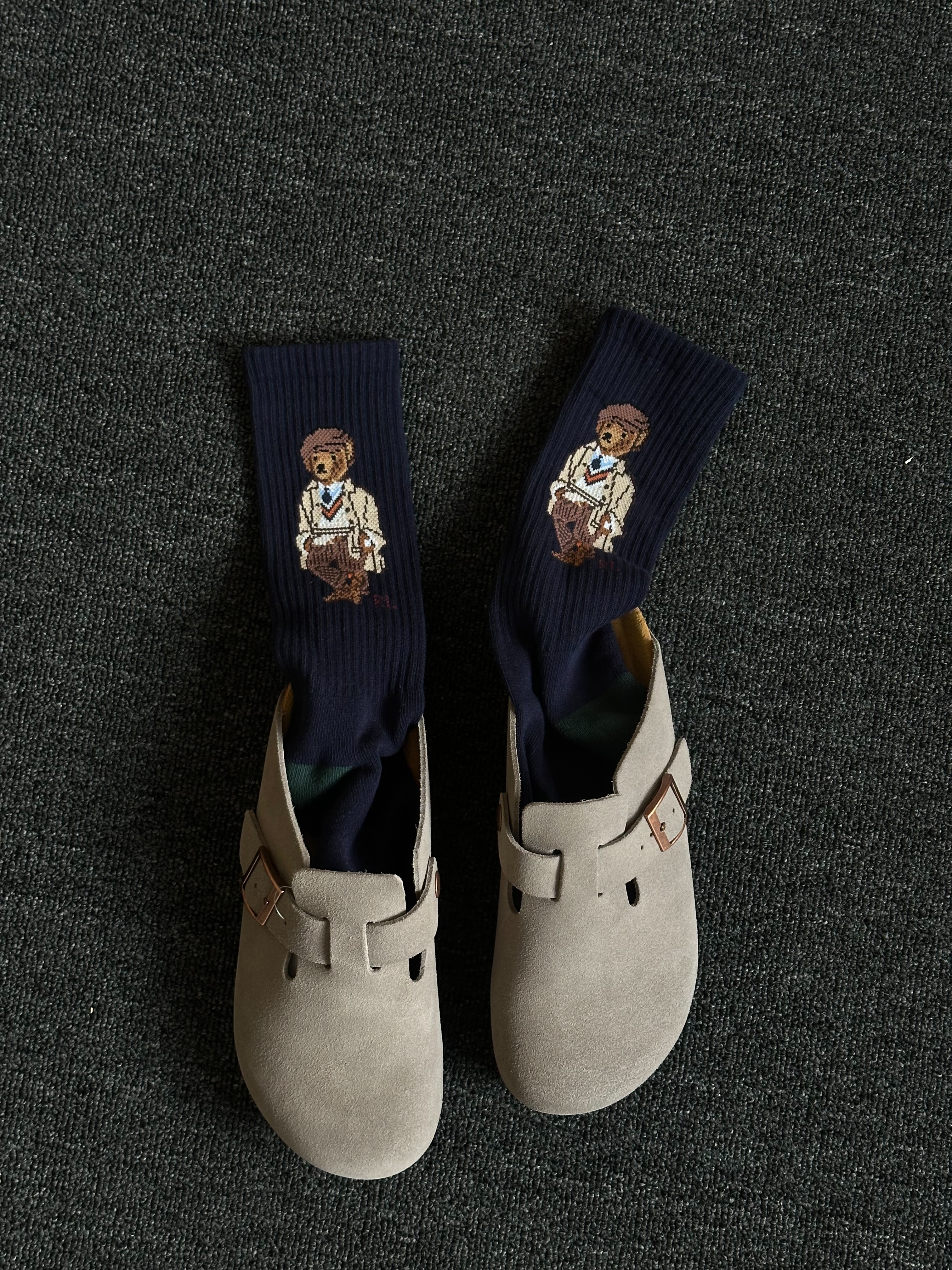 Polo Ralph Lauren 刺繡 條紋 熊熊 長襪 襪子 六雙一組