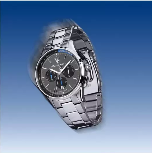 MASERATI 瑪莎拉蒂   藍色指針三眼計時石英男錶  R8873624008  錶徑: 43MM