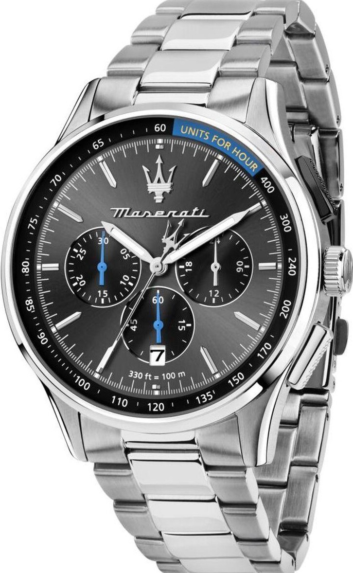 MASERATI 瑪莎拉蒂   藍色指針三眼計時石英男錶  R8873624008  錶徑: 43MM