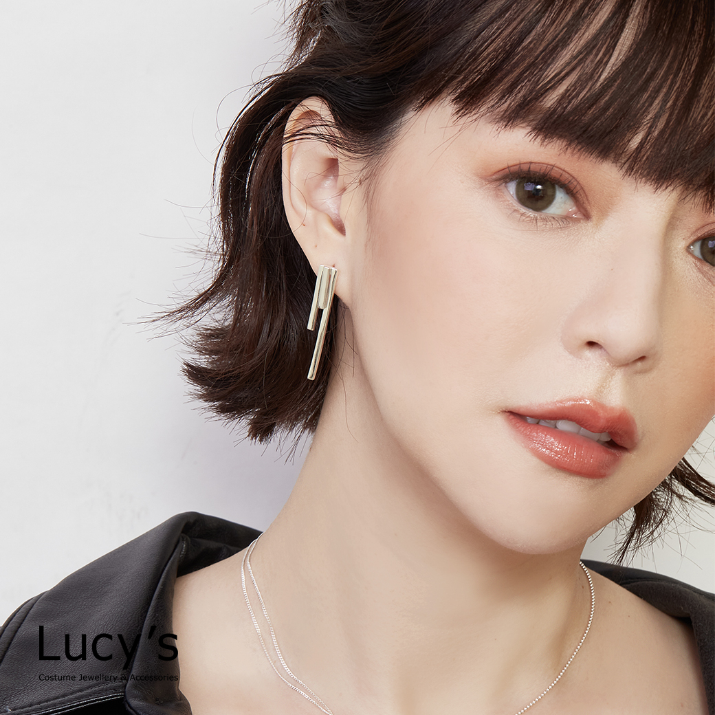 925純銀 幾何階序 耳環 (127210)