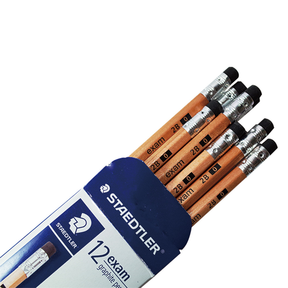 施德樓 STAEDTLER EXAM木桿鉛筆2B-附塑膠擦 12支/盒
