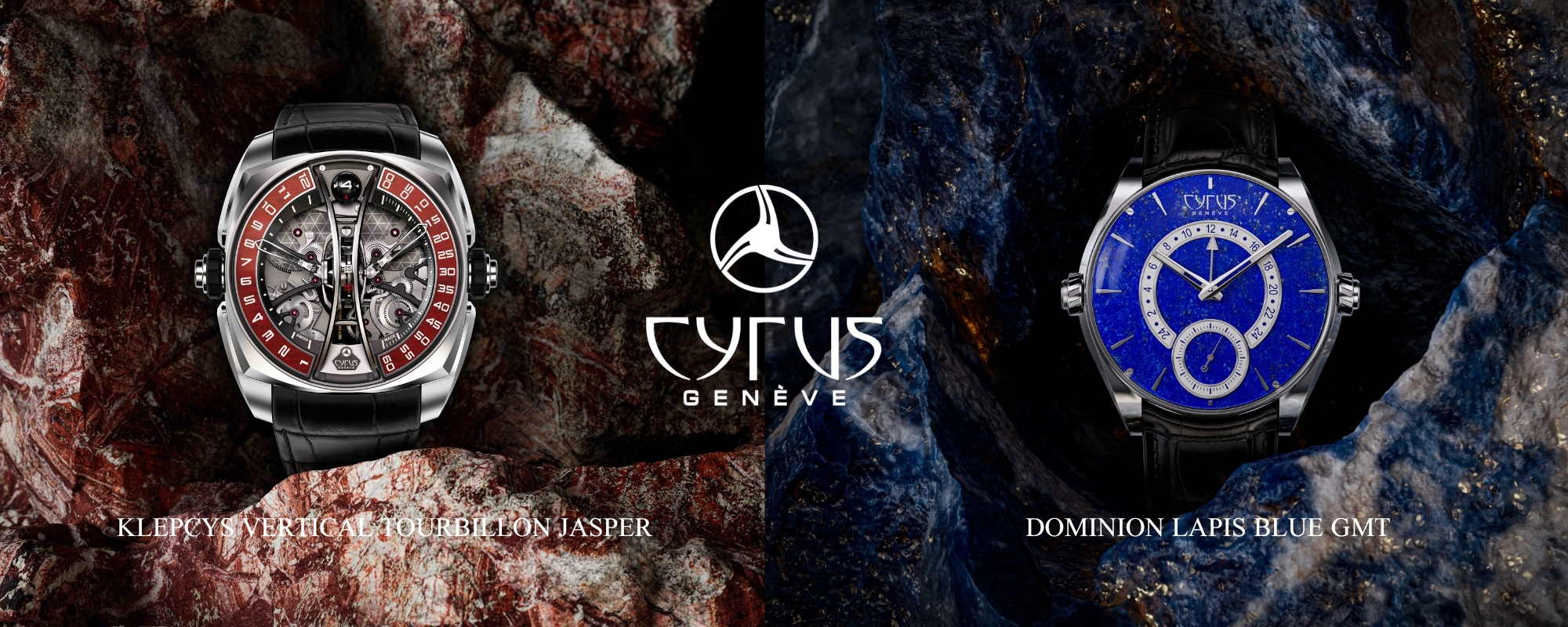 DOMINION LAPIS BLUE GMT, Cyrus,Jean-François Mojon,獨立製錶,賽瑞錶,逆跳雙時區腕錶,青金石,KLEPCYS VERTICAL TOURBILLON JASPER,紅碧玉,垂直鏤空陀飛輪