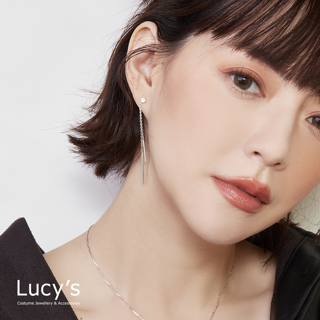 925純銀 光點流蘇 耳環 (126644)