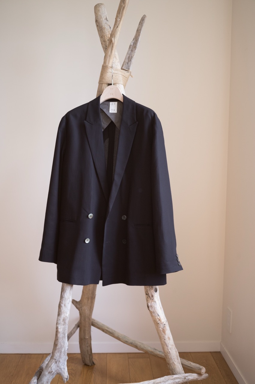 seya. TRAVEL TAILORED  JACKET COTTON GEORGETTE