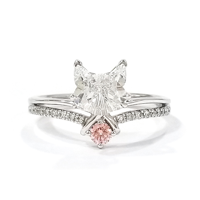 18K白金 實驗室培育鑽石貓貓戒指