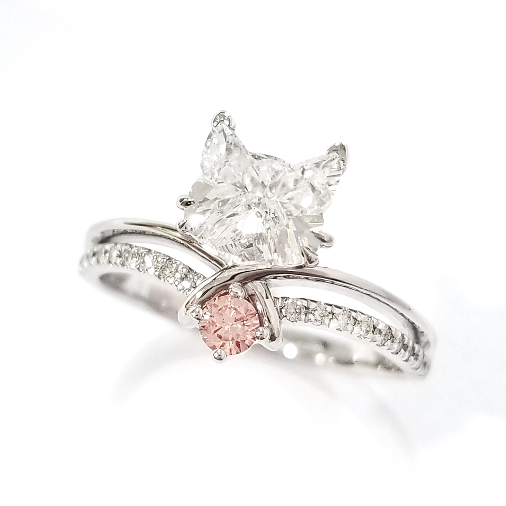 18K白金 實驗室培育鑽石貓貓戒指