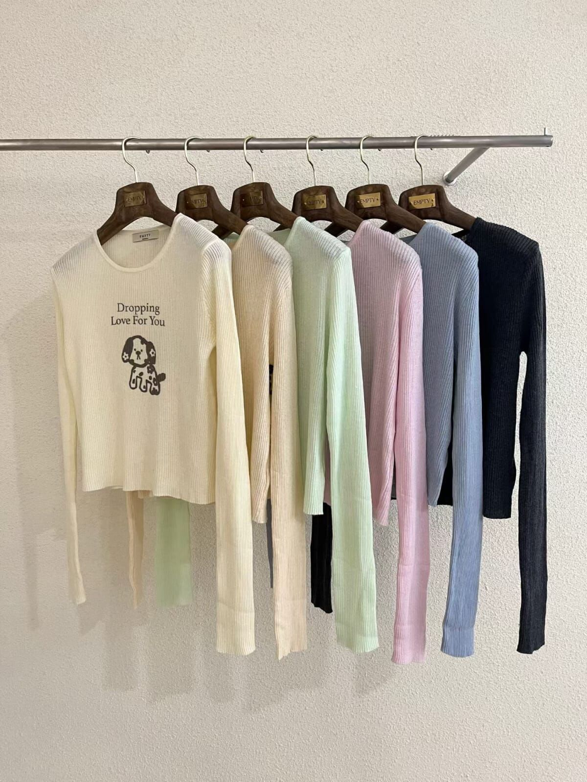 EP6114 卡通小狗竪紋長袖上衣