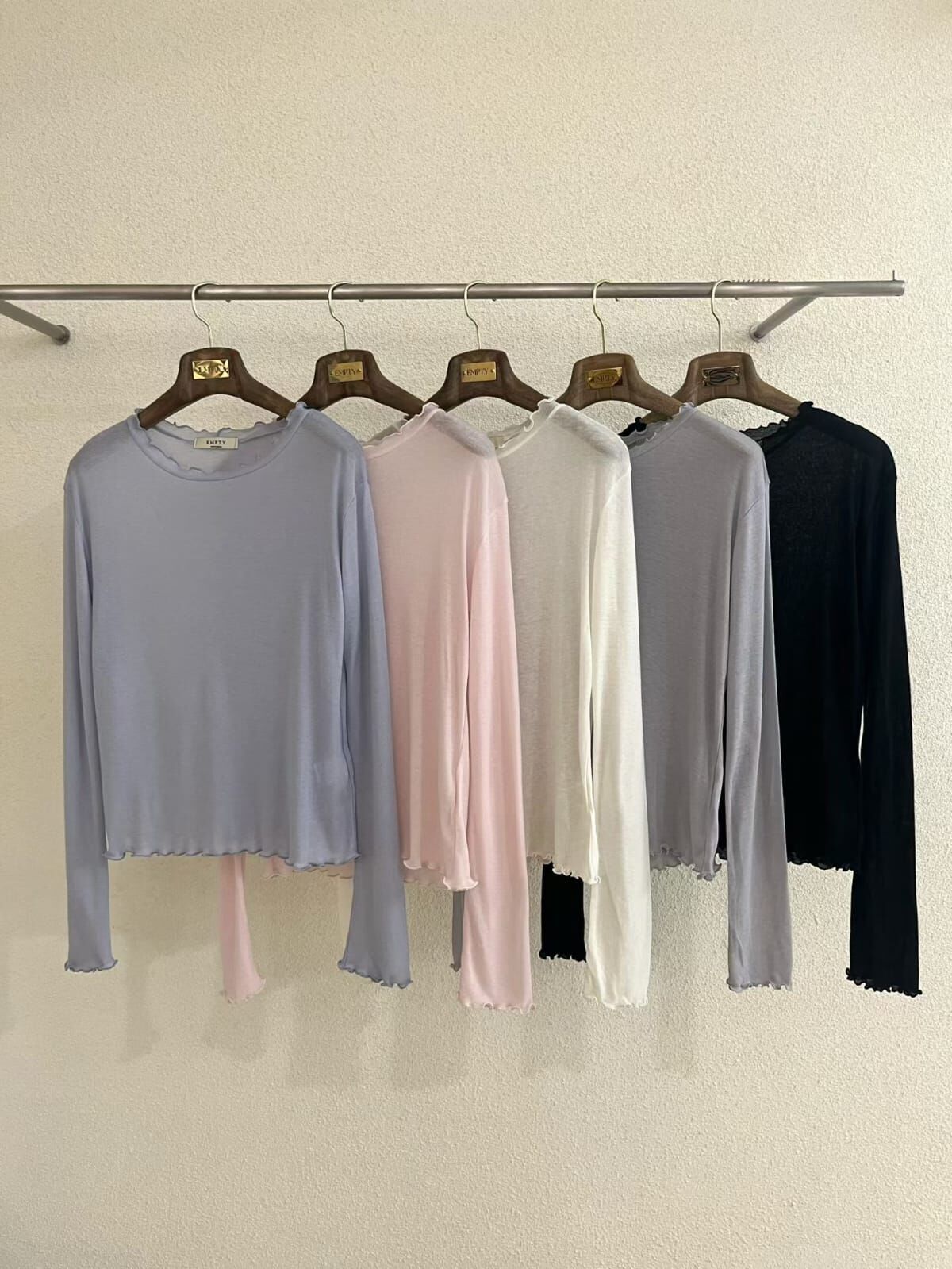 EP6115 透薄荷葉領長袖上衣(優惠碼不適用)