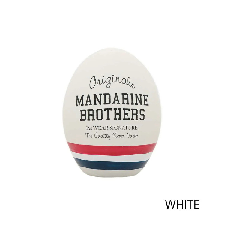Mandarine Brothers 蛋形乳膠狗玩具 (白色) (8cm x 5cm)