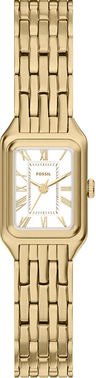 萬年鐘錶 - Fossil  Raquel 復古金色方形不鏽鋼錶帶女錶 ES5467 錶徑18MM