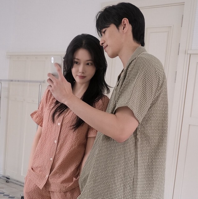 JUUNEEDU Your Mood 格紋情侶短袖 居家睡衣套裝