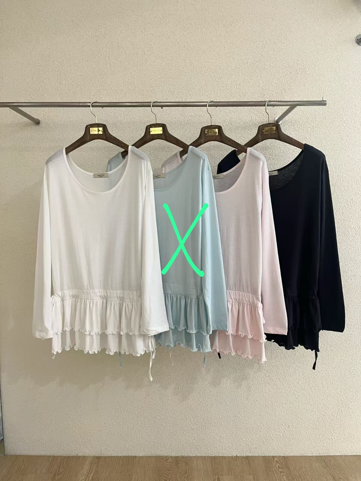 EP6116 U領長袖蛋糕裙下擺